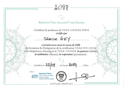 Certificat Yoga